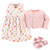 Hudson Baby Cotton Dress, Cardigan and Shoe Set, Ice Cream
