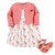 Hudson Baby Cotton Dress, Cardigan and Shoe Set, Flamingos