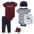 Little Treasure Boy Bodysuits, Pant, Socks, Bib and Cap, 6-Piece Set, Glasses