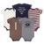 Hudson Baby Cotton Bodysuits 5-Pack, Football