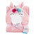 Hudson Baby Cotton Animal Face Hooded Towel, Whimsical Unicorn