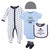 Hudson Baby Cotton Layette Set, Blue Little Gentleman