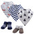 Hudson Baby Boy Bandana Bib & Socks Set, 5-Piece, Teepee