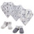 Hudson Baby Boy and Girl Bandana Bib & Socks Set, 5-Piece, Koala