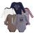 Hudson Baby Cotton Long-Sleeve Bodysuits, Gray Football