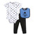 Hudson Baby Boy Bodysuit, Pant and Bib Set, Gentleman