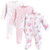 Hudson Baby Cotton Preemie Sleep and Play, Basic Pink Floral