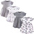 Hudson Baby Girl Cotton Dress, 4-Pack, Stars and Clouds