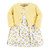 Luvable Friends Girl Dress and Cardigan Set, Yellow Floral