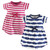 Touched By Nature Girl Organic Cotton Dress, 2-Pack, Tie Dye Stripe