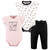 Yoga Sprout Girl Bodysuit and Pant, 3-Piece Set, Fierce