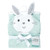 Hudson Baby Cotton Animal Face Hooded Towel, Mint Bunny