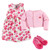 Hudson Baby Cotton Dress, Cardigan and Shoe Set, Pink Roses