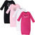 Hudson Baby Girl Cotton Gowns, Sparkle, 4-Pack, 0-6 Months