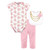 Little Treasure Girl Bodysuit, Pant and Bib, Gold Roses, 3-Piece Set