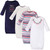 Little Treasure Girl Cotton Gowns, Sparkle Necklace, 4-Pack, 0-6 Months
