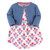 Touched By Nature Girl Toddler Organic Dress and Cardigan Set, Abstract Flower, 2-Pack