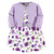 Touched By Nature Girl Toddler Organic Dress and Cardigan, Purple Garden