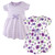 Touched By Nature Girl Toddler Organic Cotton Dress 2-Pack, Purple Garden
