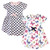 Touched By Nature Girl Toddler Organic Cotton Dress 2-Pack, Bright Butterflies