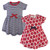 Touched By Nature Girl Organic Cotton Dress 2-Pack, Red Flowers