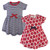 Touched By Nature Girl Toddler Organic Cotton Dress 2-Pack, Red Flowers