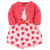 Touched By Nature Girl Toddler Organic Cotton Dress and Cardigan, Strawberries