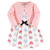 Touched By Nature Girl Organic Cotton Dress and Cardigan, Floral Dot