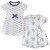 Touched By Nature Girl Organic Cotton Dress 2-Pack, Blue Elephant