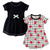 Touched By Nature Girl Toddler Organic Cotton Dress 2-Pack, Black and Red Heart