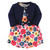 Touched By Nature Girl Organic Cotton Dress and Cardigan, Bright Flower
