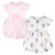 Touched By Nature Girl Toddler Organic Cotton Dress 2-Pack, Pink Elephant