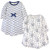 Touched By Nature Girl Toddler Long Sleeve Organic Cotton Dress 2-Pack, Blue Elephant