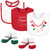Little Treasure Cotton Bib and Sock Set, Christmas Necklace