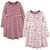 Touched By Nature Girl Organic Cotton Dresses, Youth Berry Branch Long Sleeve 2-Pack