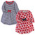 Touched By Nature Girl Organic Cotton Dresses, Red Flowers Long Sleeve 2-Pack