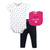 Hudson Baby Girl Bodysuit, Pant and Bib Set, Sparkle