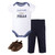 Little Treasure Cotton Bodysuit, Pant and Shoe Set, Handsome Fella Short-Sleeve
