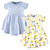 Hudson Baby Girl Baby Cotton Dress, Lemons, 2-Pack