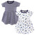 Hudson Baby Girl Baby Cotton Dress, Blueberries, 2-Pack