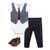 Little Treasure Boy Bodysuit, Pant and Shoe, Navy/Burgundy Vest