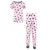 Touched by Nature Organic Cotton Tight Fit Short Sleeve Top and Pant Pajama Set, Blossoms