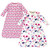 Touched by Nature Organic Cotton Long-Sleeve Wearable Sleeping Bag, Sack, Blanket, Pink Botanical