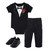 Little Treasure Bodysuit, Pant and Shoe, Tuxedo Rose