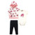 Hudson Baby Cotton Hoodie, Bodysuit or Tee Top and Pant Set, Rose Baby