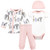 Hudson Baby Preemie Layette Set 4-Piece, Pink Safari