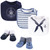 Little Treasure Cotton Bib and Sock Set, Sailor