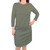 Touched by Nature Womens Organic Cotton Dress, Olive Green Long-Sleeve