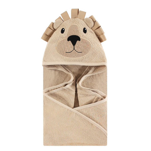 Hudson Baby Animal Face Hooded Towel, Lion Baby and Toddler Clothes