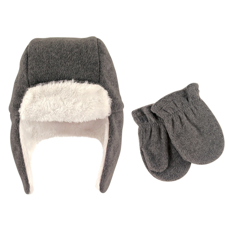 baby boy trapper hat and mittens